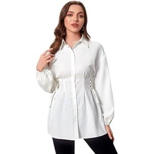 Forever 21 White Button-Up Blouse